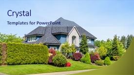  Presentation with luxury vintage house - Beautiful presentation theme featuring welcome ppts - luxury house in vancouver canada backdrop and a light blue colored foreground