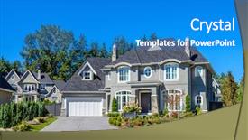  Presentation with luxury house - Presentation design consisting of luxury house in vancouver canada background and a teal colored foreground