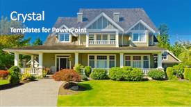  Presentation with mortgage - PPT theme enhanced with mortgage rates - luxury house in vancouver canada background and a teal colored foreground