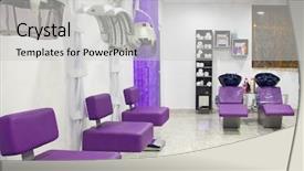  Presentation with beauty salon design - Presentation theme having luxurious interior of a beauty background and a light gray colored foreground