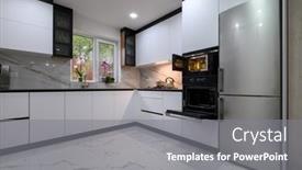  Presentation with modern color - PPT layouts with luxurious-modern-kitchen background and a gray colored foreground
