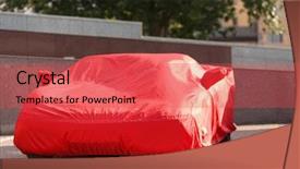  Presentation with dust - Slide set consisting of competition vehicle - luxurious red roadster in cover background and a red colored foreground