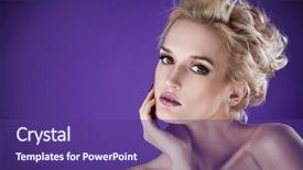  Presentation with purple earth - Cool new slide set with luxurious woman on purple background backdrop and a violet colored foreground