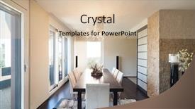  Presentation with indian luxury fashion - PPT theme featuring luxury apartment beautiful dining room background and a soft green colored foreground