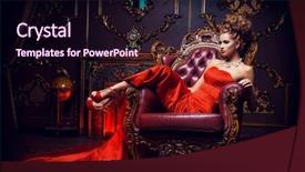  Presentation with luxury fashion - Slide set featuring luxury apartment classic vintage background and a wine colored foreground