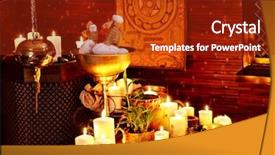 Presentation with luxury - Beautiful presentation theme featuring luxury ayurvedic spa massage interior backdrop and a crimson colored foreground