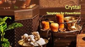  Presentation with luxury - Audience pleasing presentation theme consisting of luxury ayurvedic spa massage still backdrop and a tawny brown colored foreground