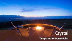  Presentation with fire - Presentation enhanced with luxury backyard fire pit background and a tawny brown colored foreground