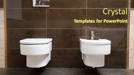  Presentation with closet - PPT layouts enhanced with luxury-bathroom-closeup-the-water background and a tawny brown colored foreground