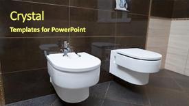  Presentation with closet - PPT theme having bathroom closeup - the water-closet background and a tawny brown colored foreground