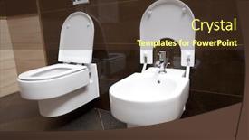  Presentation with closet - Colorful PPT theme enhanced with luxury-bathroom-closeup-the-water backdrop and a tawny brown colored foreground