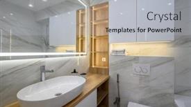  Presentation with tiles - Presentation theme featuring luxury-bathroom-interior-with-marble background and a light gray colored foreground