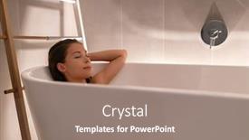  Presentation with home care - Colorful PPT theme enhanced with destress - luxury bathtub asian woman relaxing backdrop and a gray colored foreground