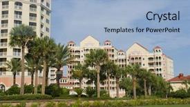 Presentation with florida beach - Beautiful theme featuring luxury beach florida condo apartment backdrop and a light blue colored foreground