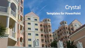  Presentation with florida beach - PPT theme having luxury beach florida condo apartment background and a teal colored foreground