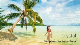  Presentation with vacation - PPT theme enhanced with luxury-beach-vacation-tahiti-bora background and a blonde colored foreground