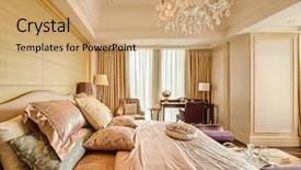  Presentation with furniture design - Presentation with luxury bedroom and furniture background and a coral colored foreground