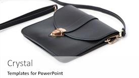  Presentation with black women - PPT theme having luxury-black-women-bag-clutch background and a white colored foreground