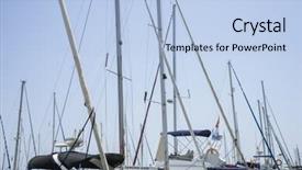  Presentation with boats - Cool new theme with luxury boats moored in marbella spain city summer backdrop and a light blue colored foreground
