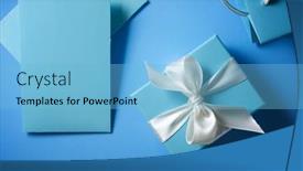  Presentation with luxury - Colorful PPT theme enhanced with luxury-box-tied backdrop and a light blue colored foreground