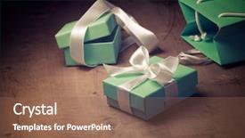  Presentation with blue and white tie dye swirl - Presentation design featuring luxury boxes tied background and a coral colored foreground