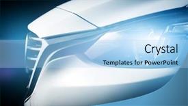  Presentation with car design - PPT theme consisting of luxury car close-up background background and a light blue colored foreground