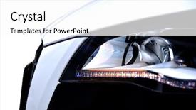  Presentation with luxury car - Slides with farm animals - razing horses on the green meadow background and a yellow colored foreground