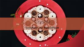  Presentation with christmas holly - Beautiful presentation theme featuring luxury-christmas-mince-pies backdrop and a red colored foreground