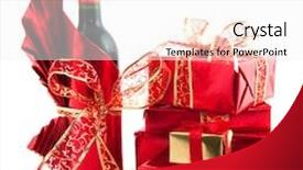  Presentation with christmas presents - PPT theme consisting of luxury-christmas-presents-and-wine background and a white colored foreground