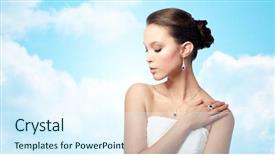  Presentation with nail salon beauty nails concept - Slides with luxury concept - beautiful asian woman background and a sky blue colored foreground