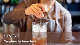  Presentation with cocktail bar - Audience pleasing PPT theme consisting of luxury concept - woman bartender backdrop and a tawny brown colored foreground