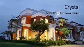  Presentation with luxury house - Amazing presentation theme having luxury corner house at sunset backdrop and a light blue colored foreground