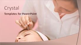  Presentation with beautician - Cool new presentation design with luxury-cosmetics-woman-having-facial backdrop and a lemonade colored foreground