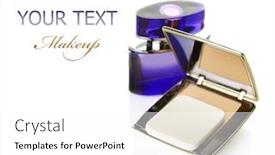  Presentation with cosmetics - Cool new PPT layouts with luxury cosmetics backdrop and a white colored foreground