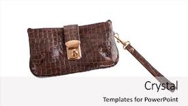  Presentation with luxury handbag - Colorful PPT theme enhanced with luxury crocodile leather handbag isolated backdrop and a light gray colored foreground