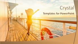  Presentation with sailing ship - Cool new slide deck with luxury-cruise-ship-travel-elegant backdrop and a cream colored foreground