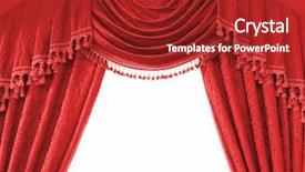  Presentation with red curtain - Presentation theme having luxury curtains with free space background and a crimson colored foreground
