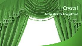  Presentation with curtains - Colorful slide set enhanced with luxury curtains with free space backdrop and a forest green colored foreground