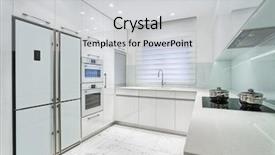  Presentation with kitchen design - Slide deck with luxury design of dining room background and a light gray colored foreground