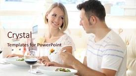  Presentation with romantic birthday couple celebrate - Colorful presentation design enhanced with luxury dining - beautiful couple having romantic dinner backdrop and a  colored foreground