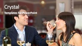  Presentation with dining restaurant - Audience pleasing presentation consisting of luxury dining - couple having dinner backdrop and a  colored foreground