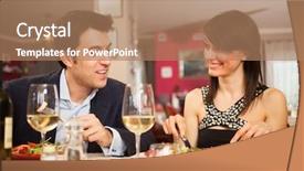  Presentation with dinner - Presentation design with luxury dining - couple having dinner background and a  colored foreground