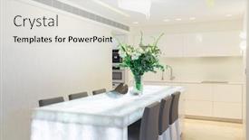  Presentation with glow - Amazing PPT layouts having luxury-dining-room-with-glow backdrop and a light gray colored foreground