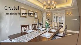  Presentation with luxury - Presentation consisting of luxury dinning room interior background and a coral colored foreground