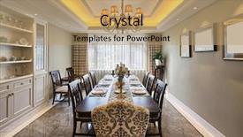  Presentation with luxury house - Cool new presentation design with luxury dinning room interior backdrop and a coral colored foreground