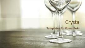  Presentation with wine - Audience pleasing slides consisting of luxury drinking - empty wine glasses on wooden backdrop and a soft green colored foreground