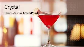 Presentation with cocktail bar - Presentation theme enhanced with luxury drinking - glass of cocktail on bar background and a lemonade colored foreground