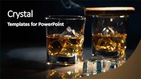  Presentation with cigar - Theme consisting of luxury drinking - glasses of whiskey with smoking background and a black colored foreground