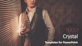  Presentation with drinking glass - Presentation featuring luxury drinking - man with a glass near background and a dark gray colored foreground