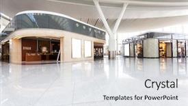  Presentation with middle east dubai mall shopping - Amazing theme having luxury fashion brand - modern shopping mall interior backdrop and a  colored foreground